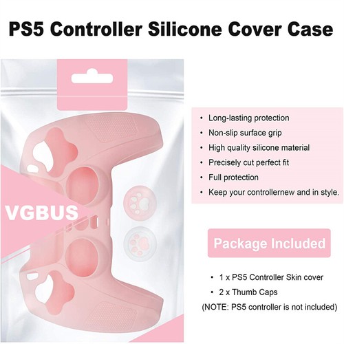 PS5 Controller Silicone Protector Rubber Case Skin Grip Cover+2 Kawaii Thumb Cap - Picture 9 of 11