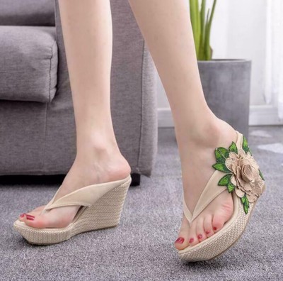 High-wedge-heels Flip Flops Shoes Mode 