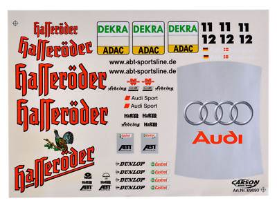 Dekorbogen 1:10 Audi 4 ABT Hasseröder DTM Sponsor Aufkleber Dekor Carson 69093