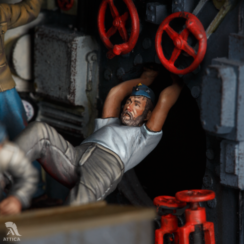 Soldatino giocattolo latta miniatura dipinto U-Boat VII C sezione 1:32 tedesco prevendita arte - Foto 17 di 21