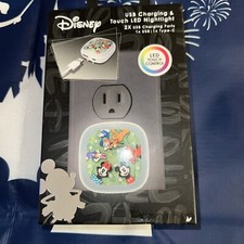 Disney Characters Touch LED Nightlight 2x USB Charging Ports 1 X USB