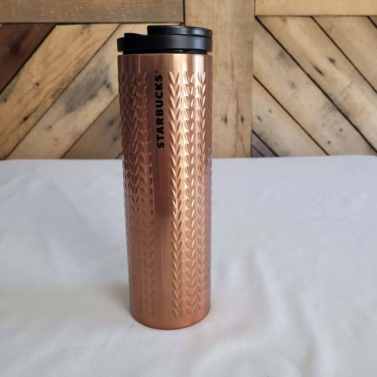 Starbucks 2015 Stainless Steel/Copper Travel Tumbler Mug 16oz with Lid