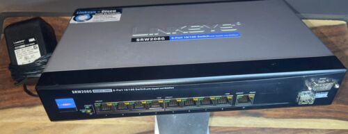 Linksys Cisco Ethernet Switch SRW208MP 8-Port 10/100 + 2-Port Gigabit Tested