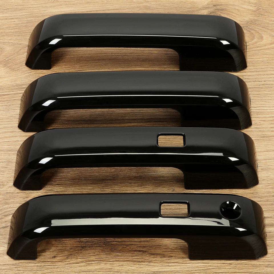 For 2017-2022 Ford F250 F350 Super Duty GLOSS BLACK Door Handle Cover W/Smartkey Foto 3 de 4