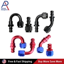 AN4/AN6/AN8/AN10/AN12 Push On Oil Fuel Line Hose End Fitting 0 45 90 180 Degree