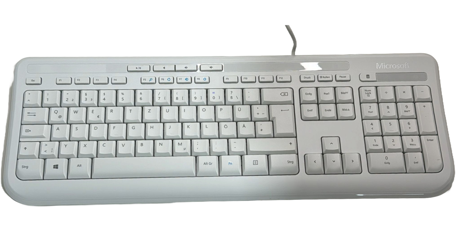 Microsoft 600 Wired Keyboard - QWERTZ - German - White (/RT6