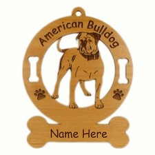 American Bulldog 2 Breed Ornament Personalized With Your Dog's Name 1183