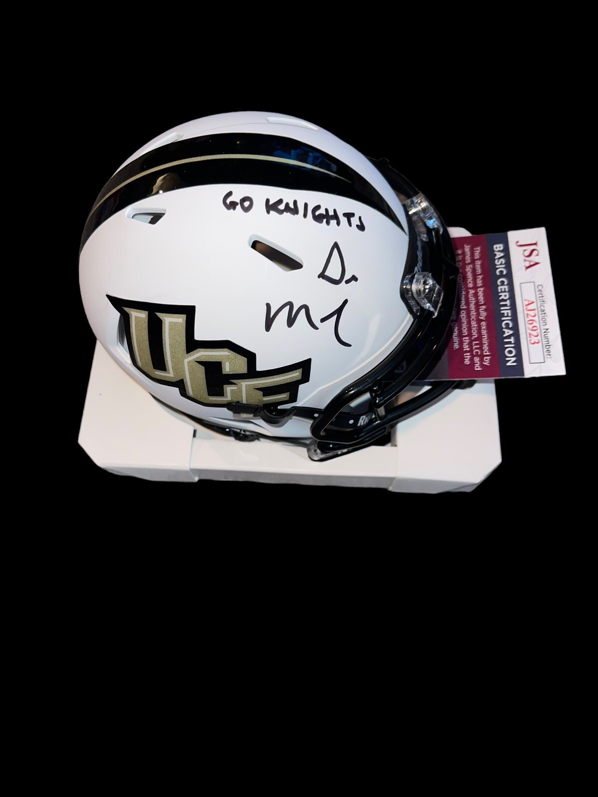 Gus Malzahn Autographed Signed UCF Knights UCF Golden Knights Mini Helmet White JSA COA 