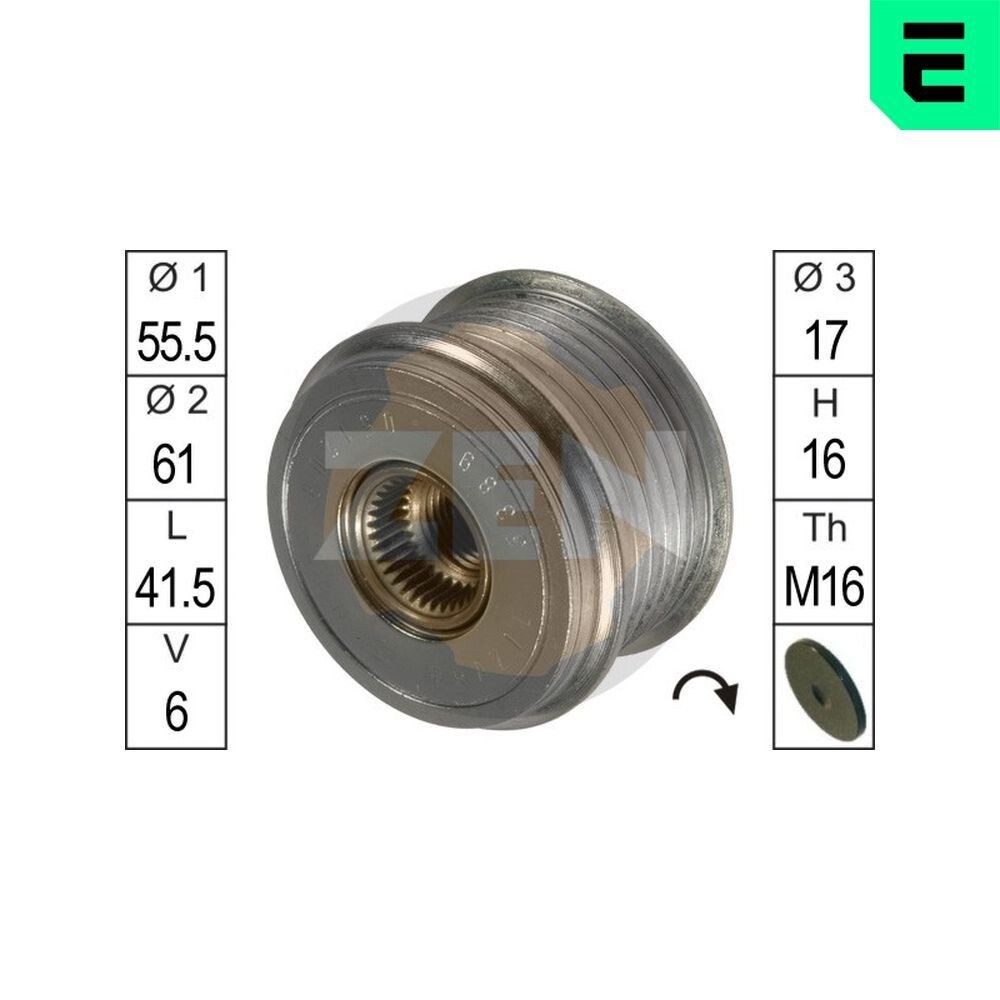 Alternator Freewheel Clutch For Renault, Volvo, Mitsubishi NEW ZEN ZN5389 PULLEY