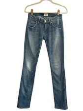 Hudson Jeans Womens 24 Low Rise Straight Denim Medium Wash Flap Pockets #3640