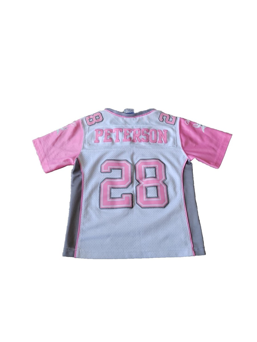 Girls Peterson Jersey Minnesota Vikings Pink Gray #28 NFL