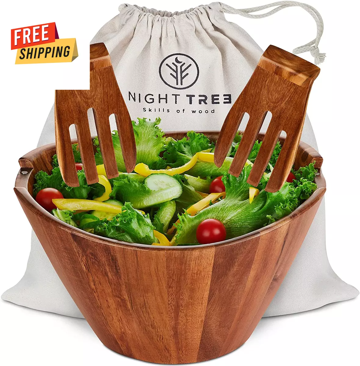 Acacia wood serving bowl cheap