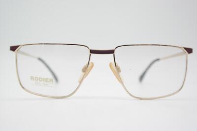 Vintage Brille RODIER MR 681 Titan Gold Weinrot Oval Brillengestell eyeglasses