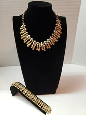 Vintage Sarah Coventry "ROYAL HIGHNESS" Rhinestone, Faux Pearl Necklace/Bracelet