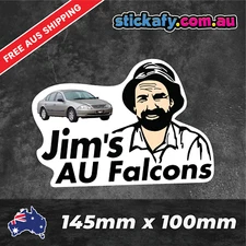 Jims AU Falcons Sticker Funny Laptop Car Window Bumper 4x4 Decal ute 4wd