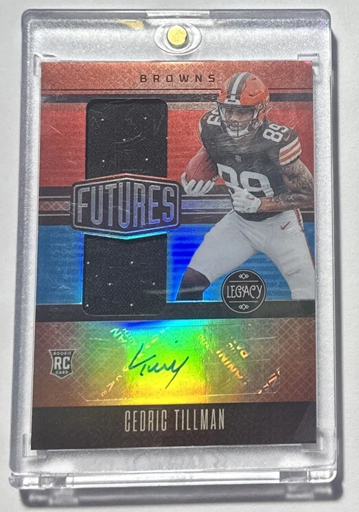 2023 Panini Legacy Rookie Patch Auto Cedric Tillman 43/100 Dual Futures RPA - Image 4 of 4
