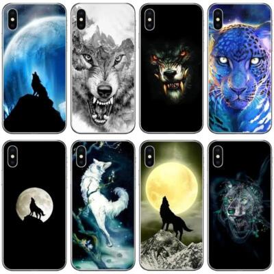Hülle Für iPhone 15 14 13 12 11 /Pro/Max Wolf Gehäuse aus gehärtetem Glas