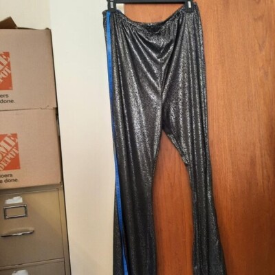 NEW ! Morph Women Disco Jump pant 70S Disco Outfit Party Costume Silver Size L