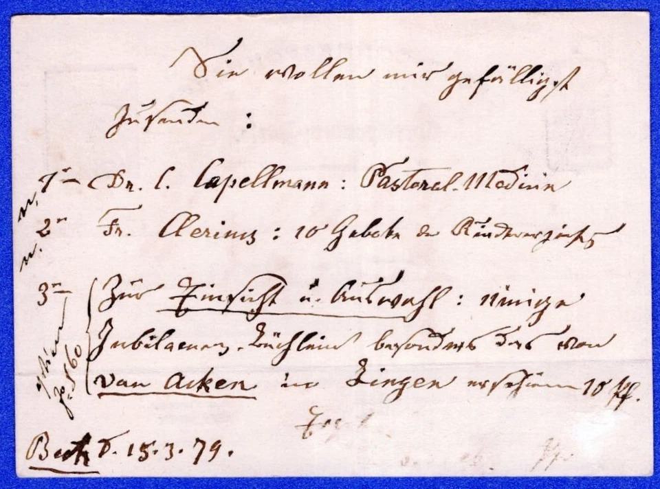 LUXEMBOURG, POSTAL STATIONERY, 1879, REMICH CANCEL - Image 2 of 2