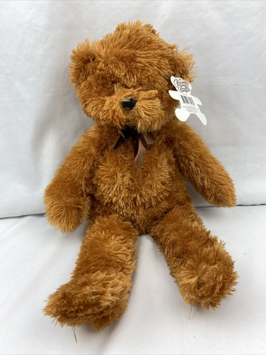 Cuddly Cousins plush teddy bear w bow black nose long floppy legs