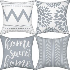 Throw Pillow Covers 18 x 18 Inch Set of 4, Geometry Outdoor Square Pillow Cover