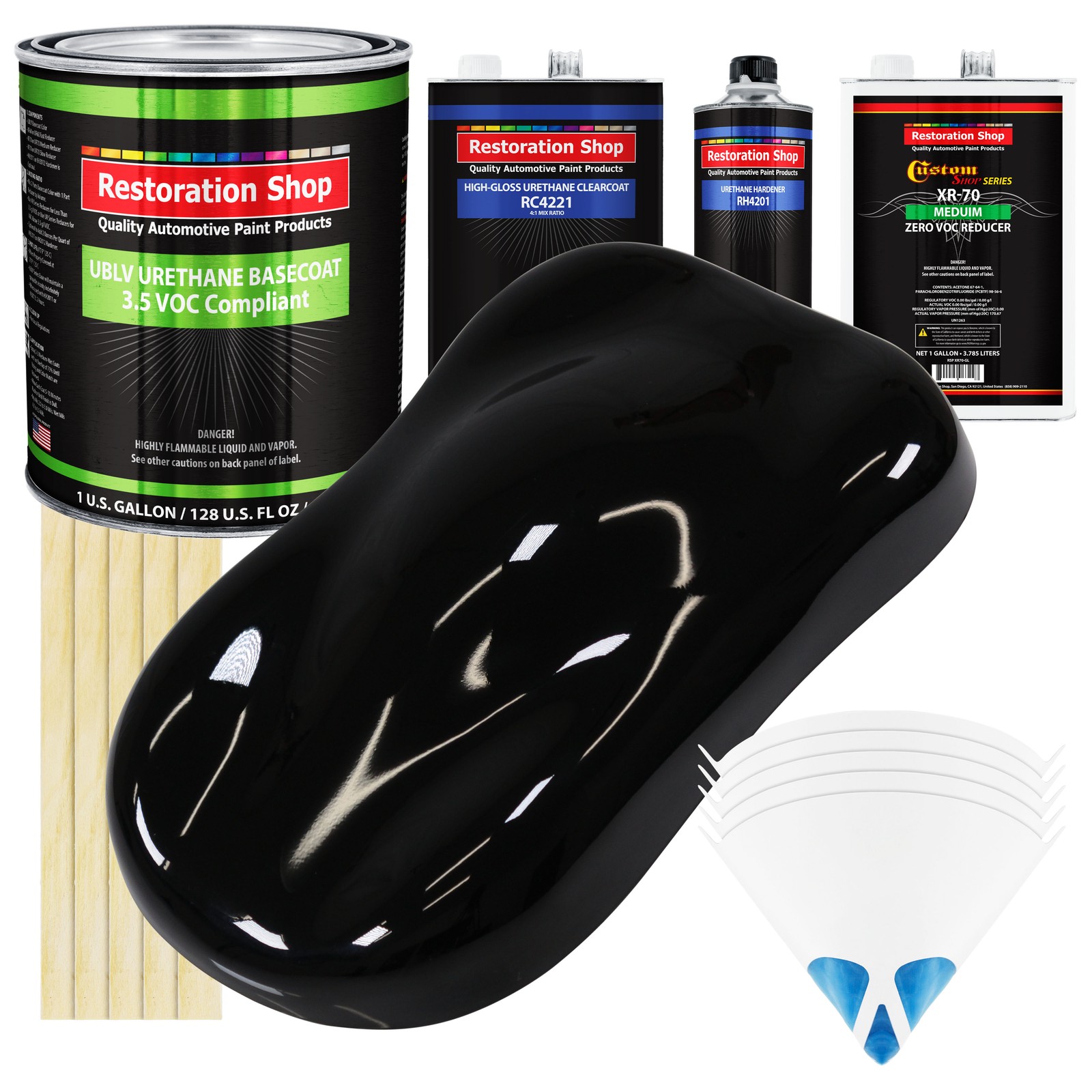 Boulevard Black Gallon Low VOC Urethane Basecoat Clearcoat Auto Paint Kit
