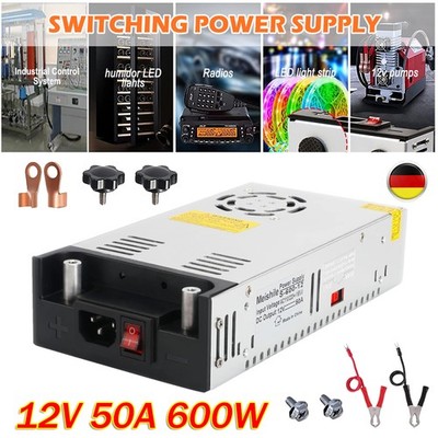 DC 12V 50A 600W Schaltnetzteil Netzteil Netzgerät Trafo Treiber Transformator DE