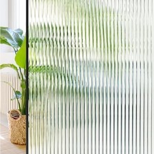 Window Privacy Film 3D Reeded Glass Static Clings Fluted Frosted Decorative Wind