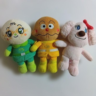 Anpanman Plush Set Curry Bread Man Melon Bread Girl Rare Cheese Collectible