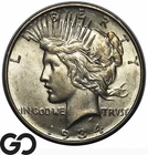 1934-D Peace Dollar, Better Date, Choice AU++/Unc