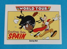 Goofy 1992 Walt Disney Impel Mickey's World Tour #173 Spain Seeing Red