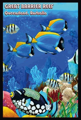 mrdeco Blechschild 30x40cm gewölbt Reise Plakat Great Barrier Reef Australia