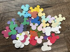 Handmade Cardstock Mickey Icon Die Cuts for Scrapbooking, Crafts, Journaling