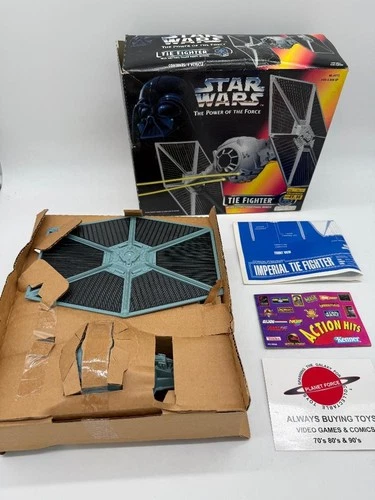1995 Tie Fighter Star Wars Complete w/ Box & Insert Power of The Force Vehicle