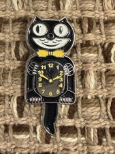 Black Cat Clock Enamel Pin Vintage Style Kit Cat Inspired Brooch