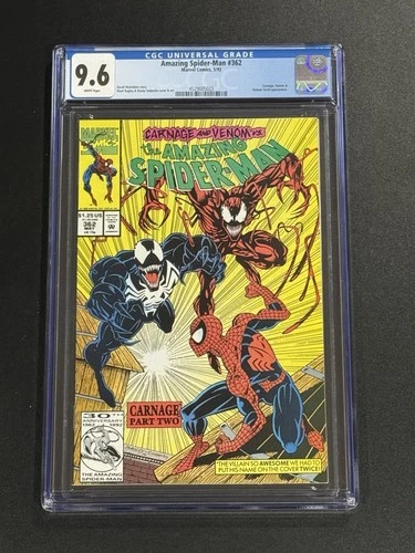 Amazing Spider-Man #362 CGC 9.6 “2nd Appearance Of Carnage” Marvel 1992 🔑