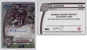 2024 Bowman U Chrome Prospect Refractor /299 Nic Scourton #PA-NSC Auto