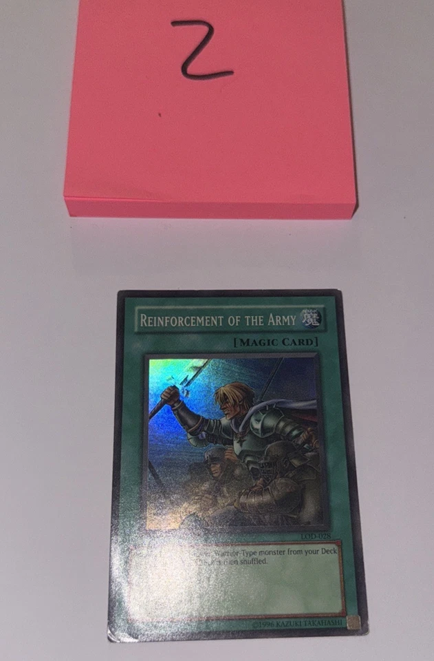 Yugioh Reinforcement of the Army LOD-028 Super Rare Unl Original Print (MP) - Image 3 of 4