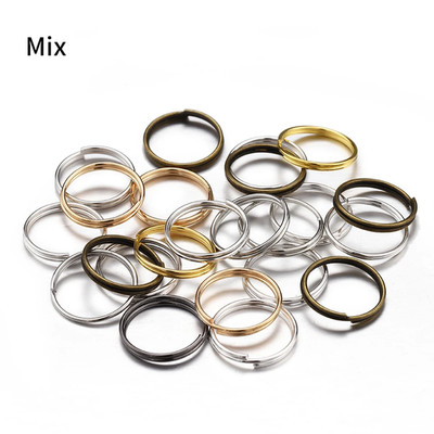 200Pcs Keychain Rings Open Jump Split Rings Double Loops Circle Key Ring Holder 