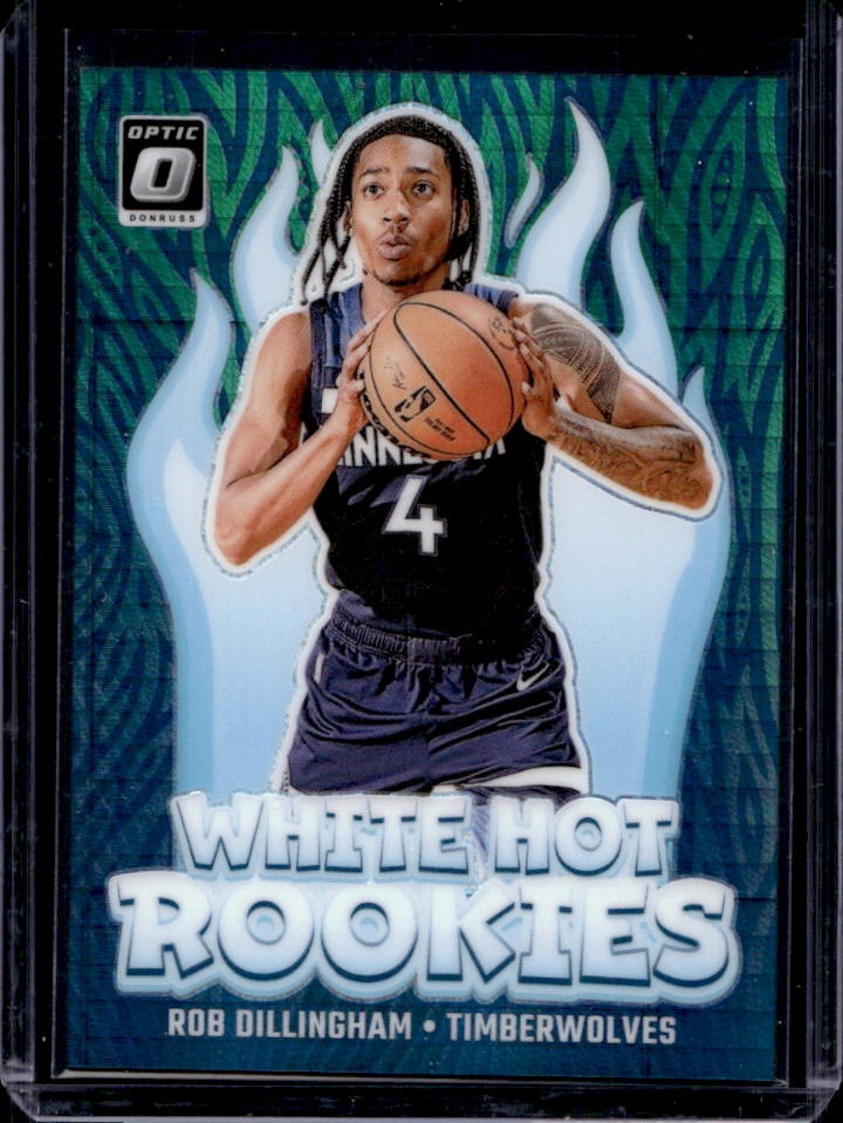 2024-25 Donruss Optic Rob Dillingham White Hot Rookies Hyper Green RC #9/249