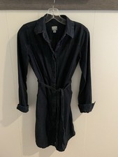a new day | Women's XS, cotton denim shirt dress, tie waist