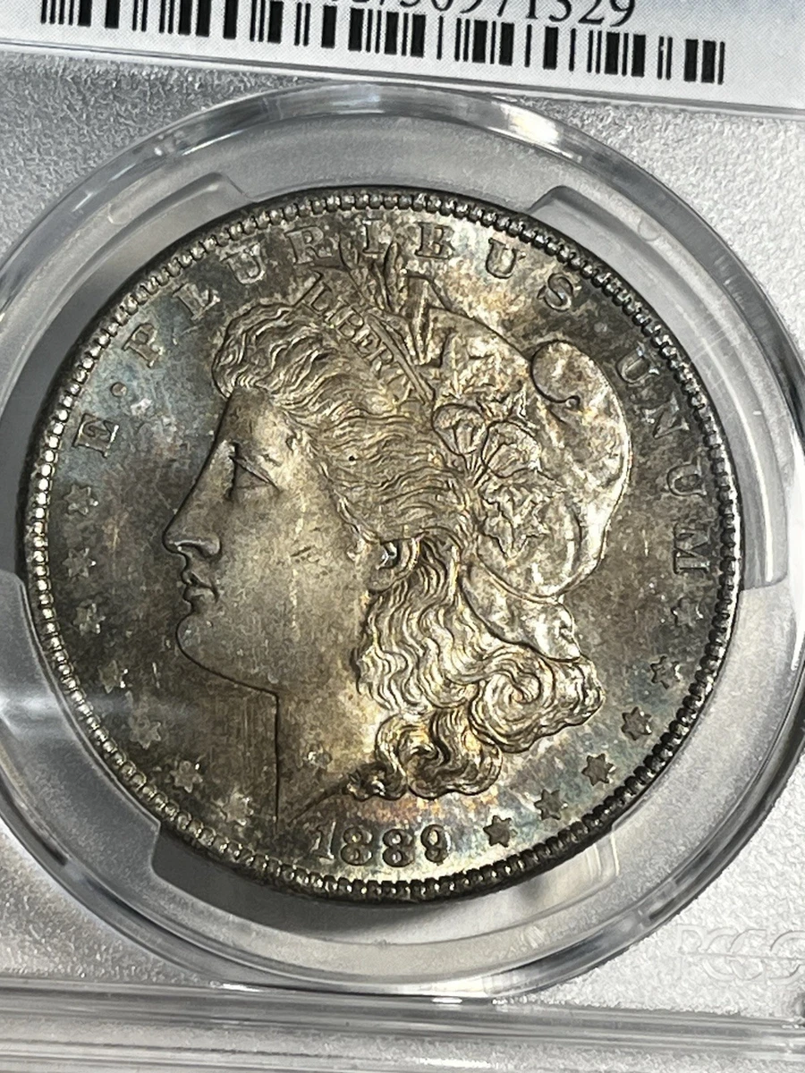 PCGS Certified MS 63 Graded 1889 Year Morgan US Dollars (1878-1921