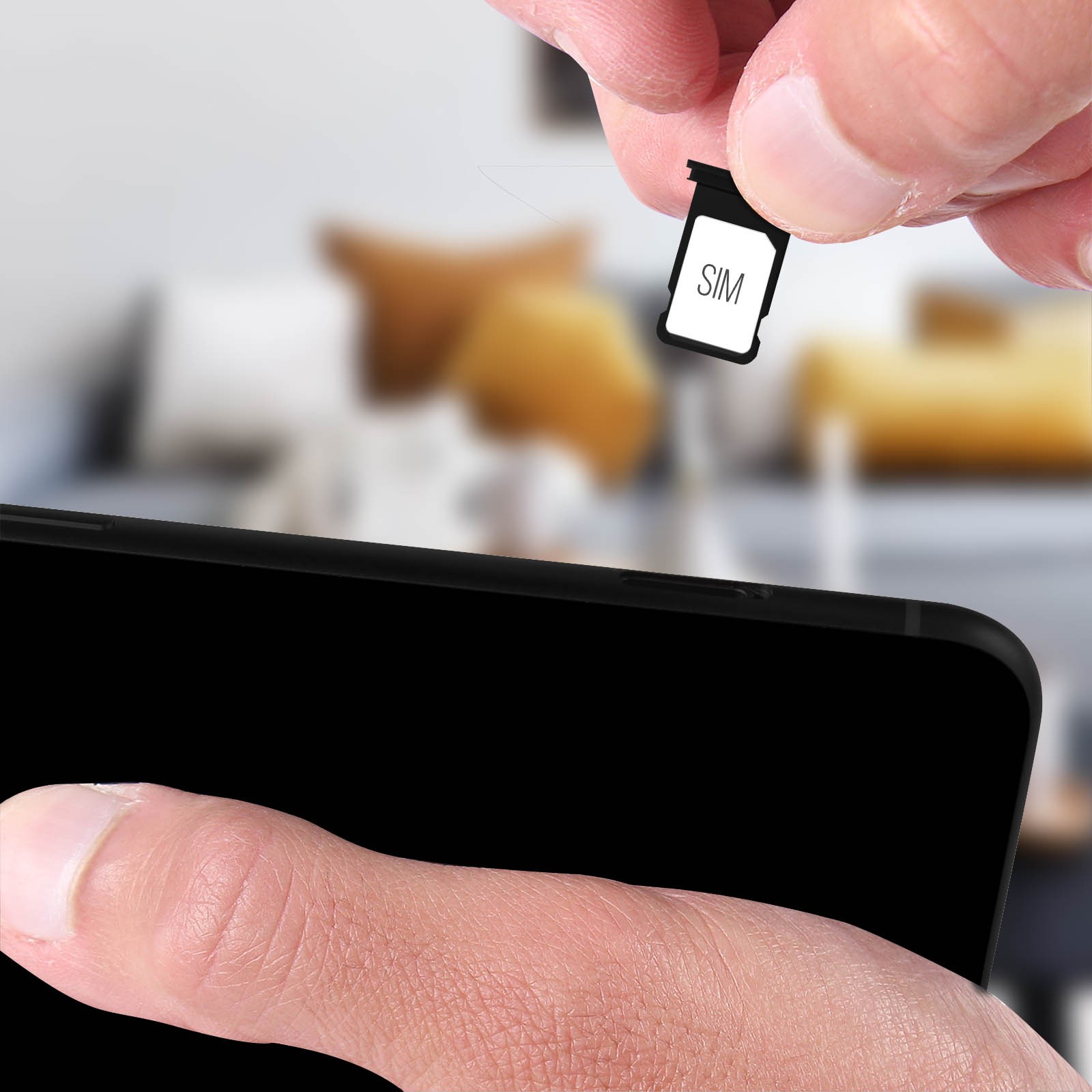 Support Nano SIM iPhone 11 Noir en aluminium haute précision