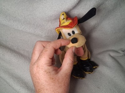 1968 Disney Parks Pluto ''Firedog'' 7-inch plush bean bag stuffed animal