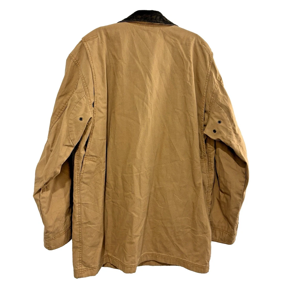 L.L. Chaqueta Abrigo de Campo Original de Lona Marrón Frijol Para Hombre L Alto Rojo Forrado a Cuadros Foto 4 de 4