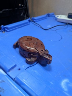 Massivholz Schildkröte 3D Brainteaser Puzzle / Deko Holzmodell