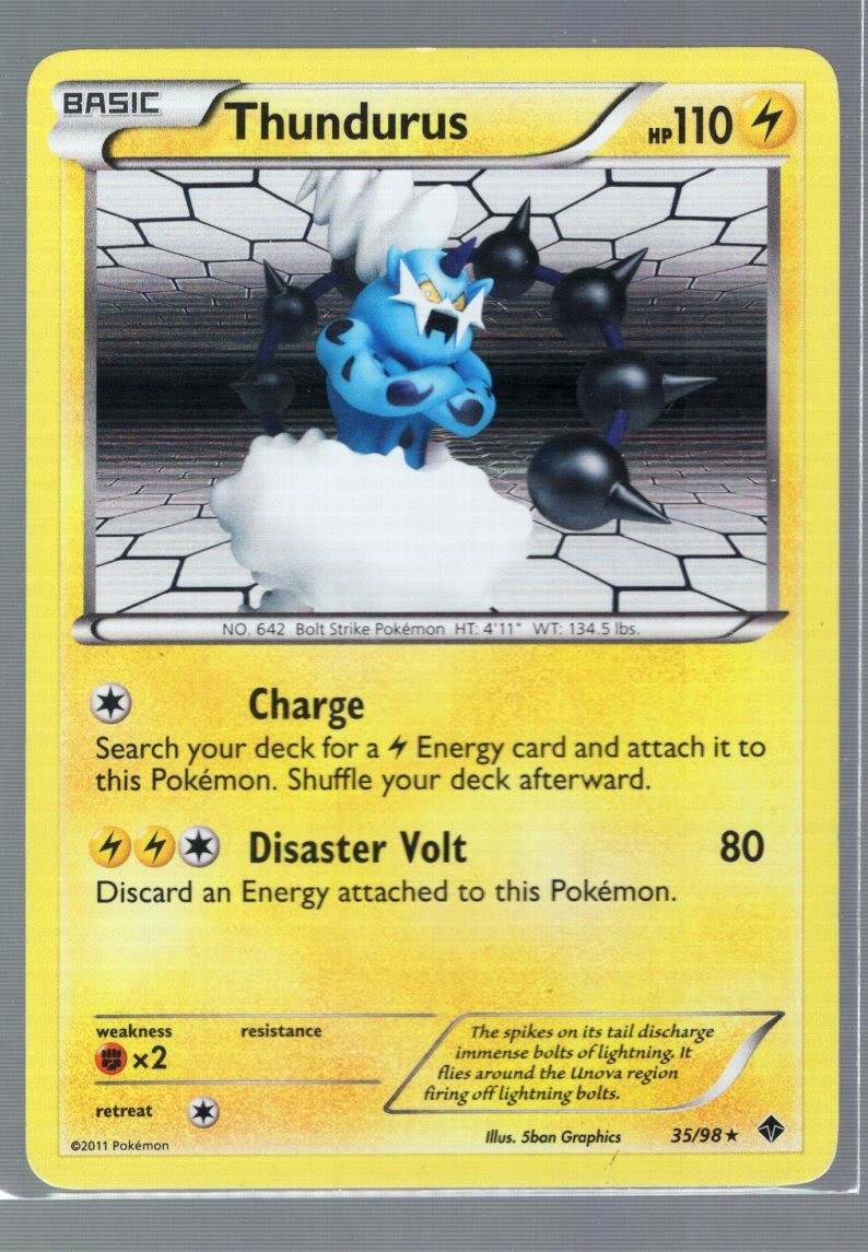 THUNDURUS 35/98 HOLO RARE EMERGING POWERS 2011 POKEMON HOLO RARE 5BAN GRAPHICS