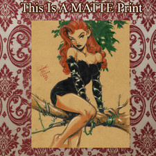 Poison Ivy Color Illustration Mixed Media Fine Art Print 8.5x11 - Keyeske