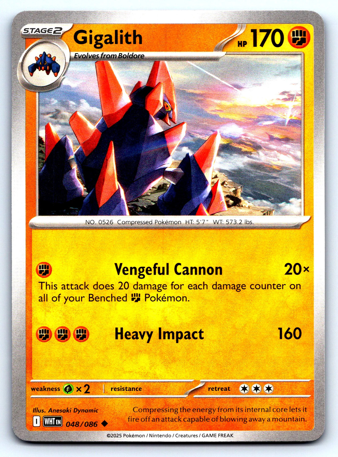 Gigalith White Flare #48 Normal NM Pokemon Card