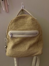 Wild Fable Beige/White Woven Mini Backpack, F...